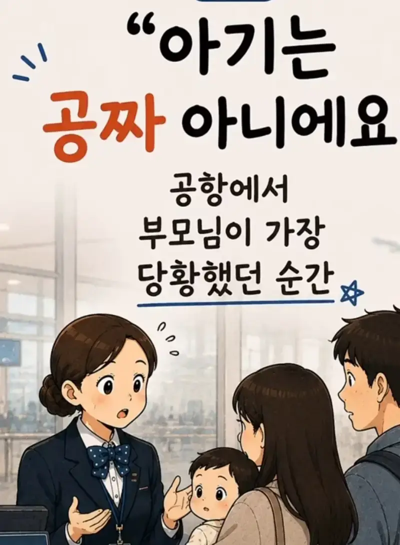 지상직 승무원이 겪은 황당한 일: 애는 공짜라 예약 안했는데요의 내용을 보여주는 이미지