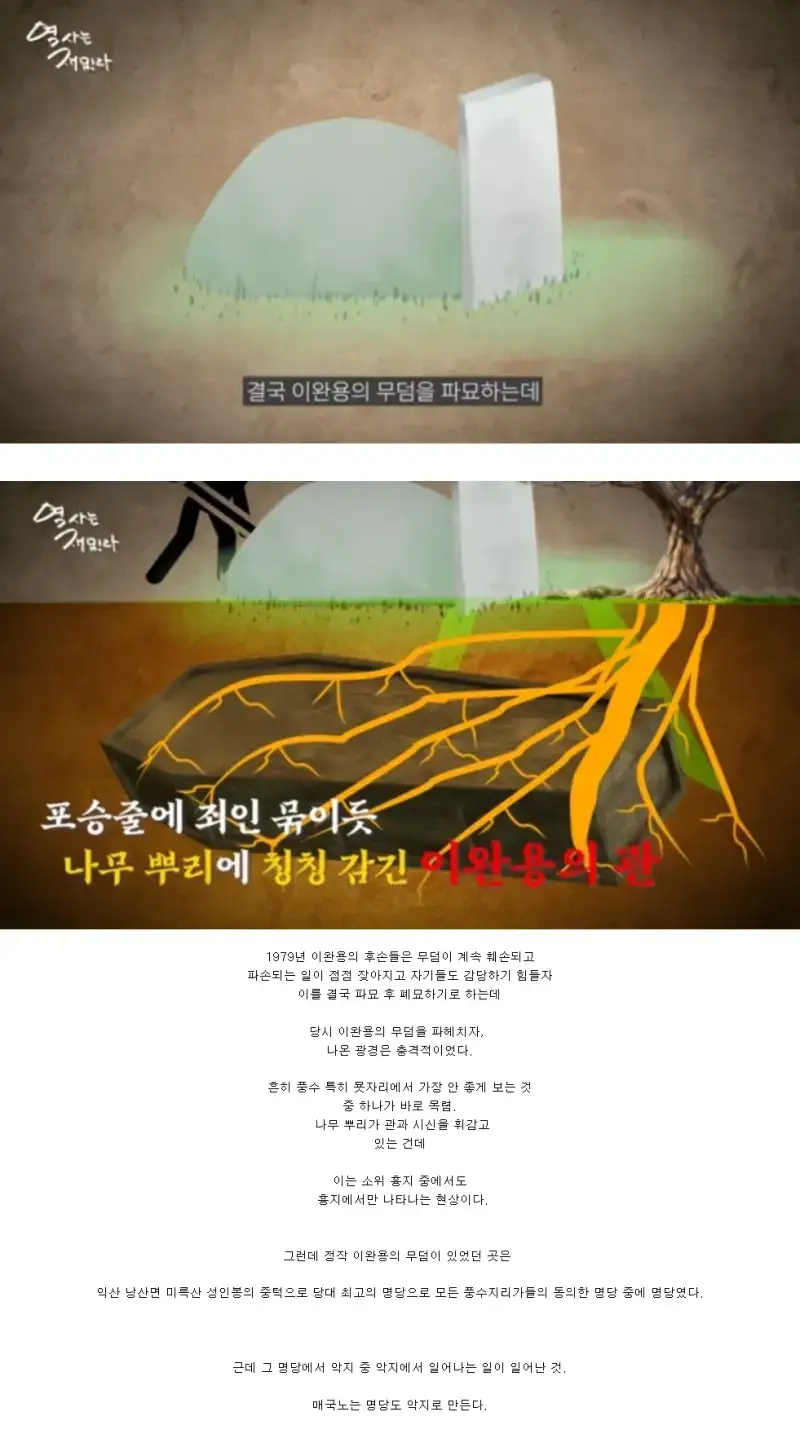 매국노는 명당도 악지 중 악지로 만든다.의 내용을 보여주는 이미지