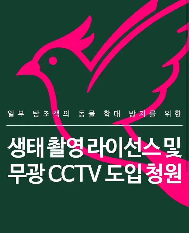 조회수 올리려고 천연기념물 학대하는 탐조객들 이대로 두실건가요? (청원)의 내용을 보여주는 이미지
