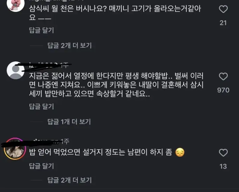 26살 주부가 남편 밥 차려줘서 개빡친 언냐들의 내용을 보여주는 이미지 관련 이미지 4
