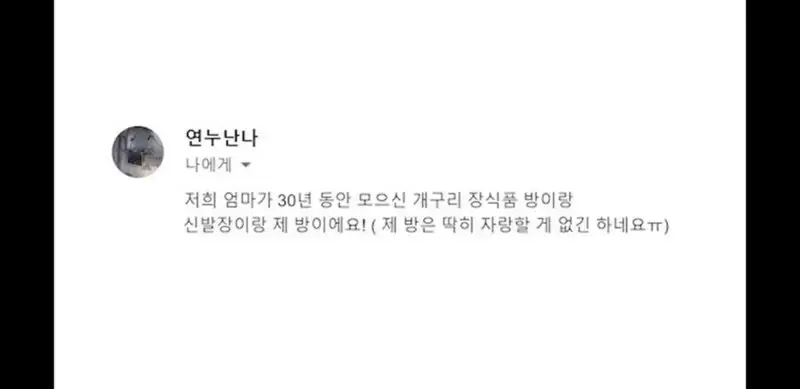 엄마가 30년동안 모은 개구리 장식품 인증�의 내용을 보여주는 이미지