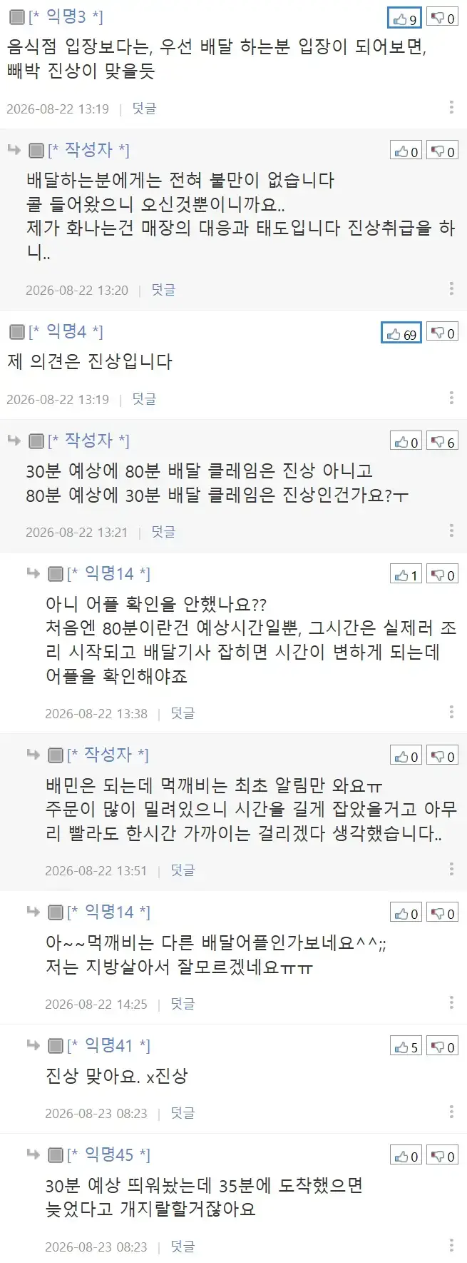 음식이 빨리 왔다는 불만이 진상인가요?의 내용을 보여주는 이미지 관련 이미지 3