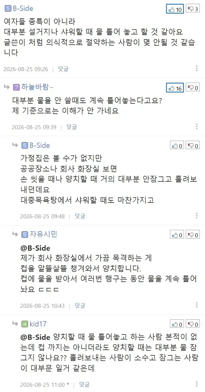 집에서 물 아껴쓰지 않는 와이프 때문에 빡친 뽐뿌인의 내용을 보여주는 이미지 관련 이미지 2