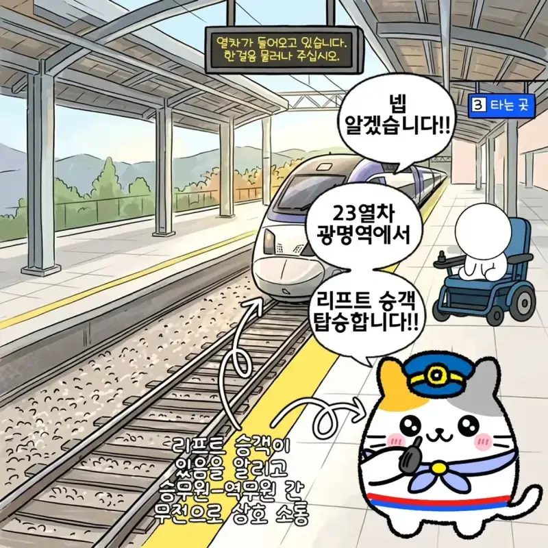 휠체어 승객이 열차 타는 방법의 내용을 보여주는 이미지 관련 이미지 6