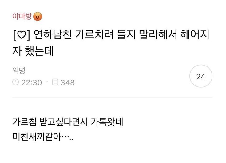 연하남친이 가르치려 들지 말라해서 헤어지자 했는데의 내용을 보여주는 이미지