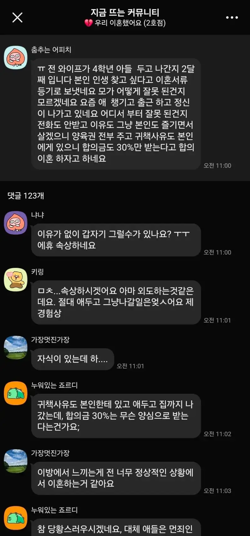 애가 초등학교 4학년인데 아내가 가출했네요의 내용을 보여주는 이미지