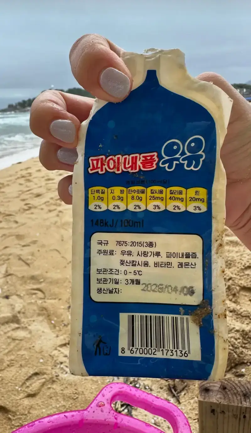 강원도 바다에 떠내려온 북한 쓰레기들의 내용을 보여주는 이미지 관련 이미지 3