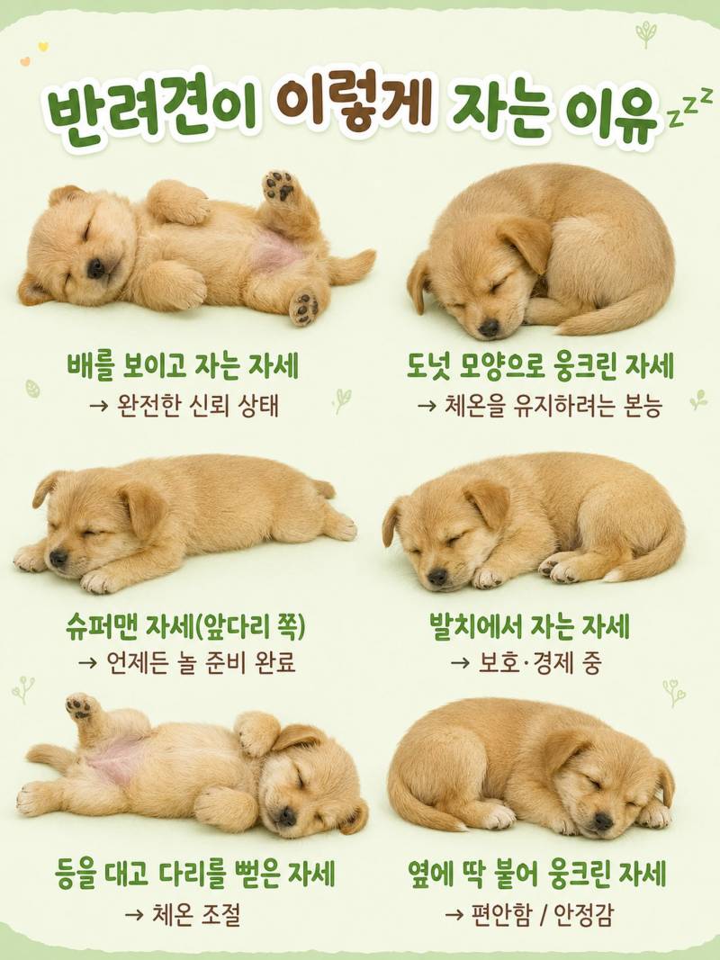 반려견이 이렇게 자는 이유의 내용을 보여주는 이미지