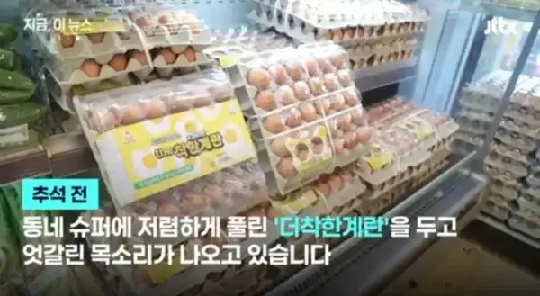 더 착한 계란에 난리난 유통 업계의 내용을 보여주는 이미지