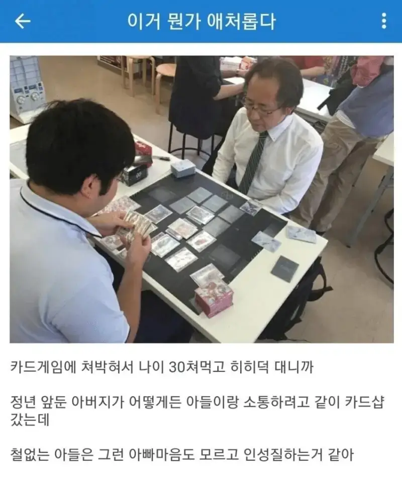 ?? : 아빠 불쌍해... 한심한 아들이랑 놀아준다고 고생중의 내용을 보여주는 이미지