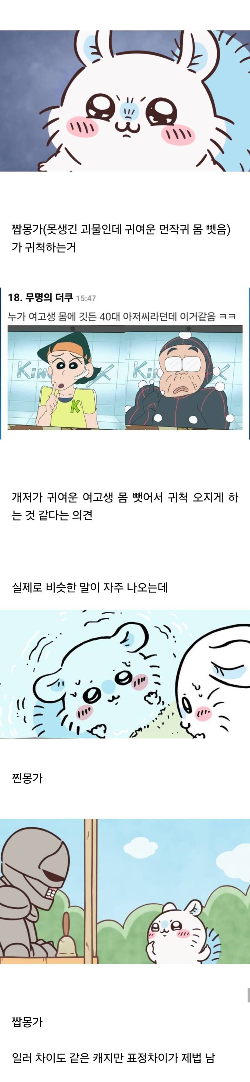 [치이카와] 짭몽가보고 생각보다 이렇게 생각하는 사람 많음의 내용을 보여주는 이미지
