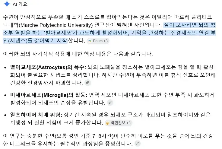 수면이 부족하면 뇌가 스스로를 먹기 시작의 내용을 보여주는 이미지 관련 이미지 2