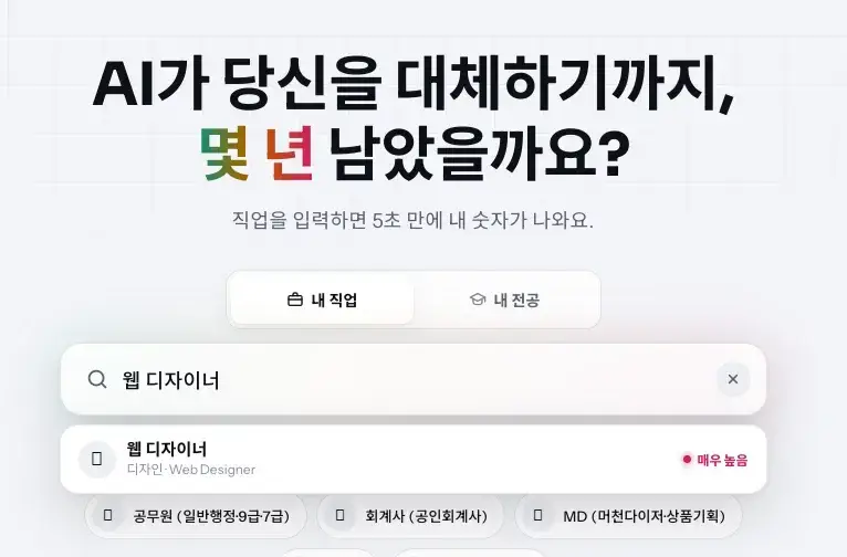 내 직업으로 돈 벌어먹을 수 있는거 언제까진지 알려주는 곳의 내용을 보여주는 이미지