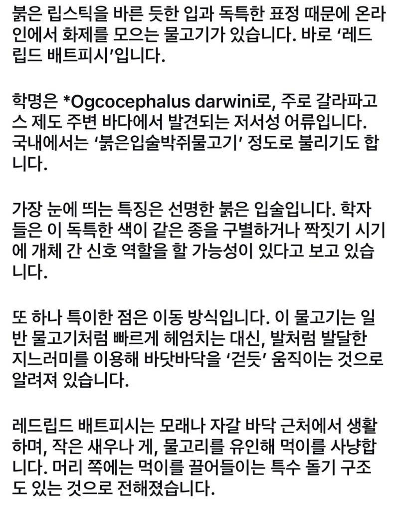 AI가 만든 거 아니고 실존하는 물고기의 내용을 보여주는 이미지 관련 이미지 2