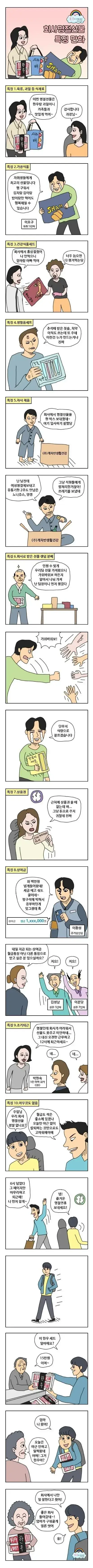 회사별 명절선물 특징의 내용을 보여주는 이미지