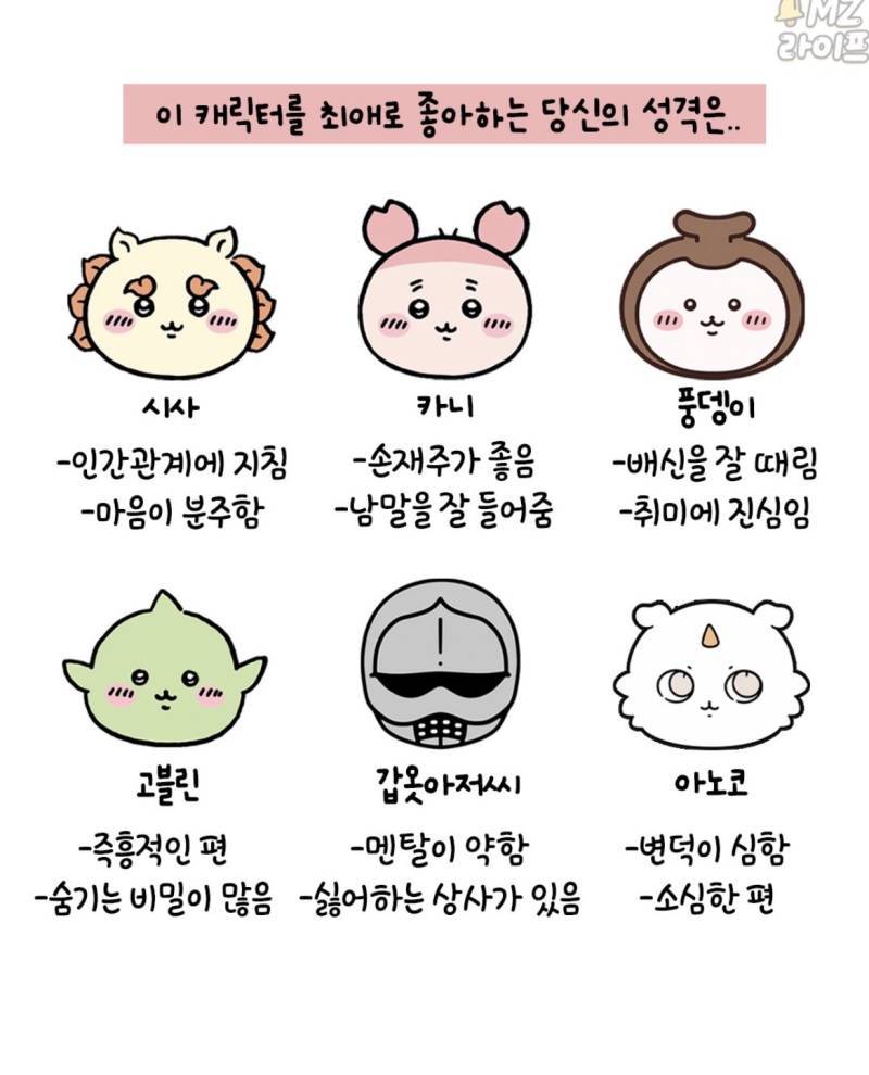 치이카와 심리테스트의 내용을 보여주는 이미지 관련 이미지 3