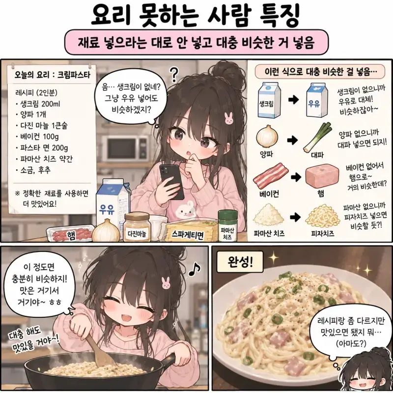 요리 못하는 사람들 특징의 내용을 보여주는 이미지 관련 이미지 2