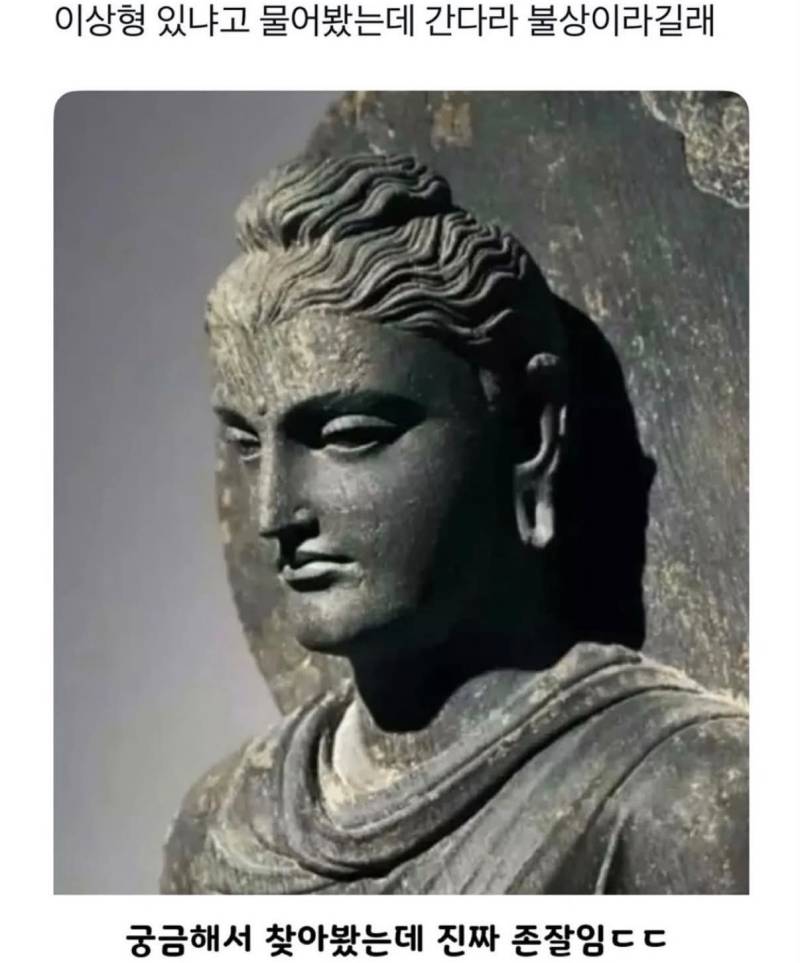 이상형 있냐고 물어봤는데 간다라 불상이라길래의 내용을 보여주는 이미지