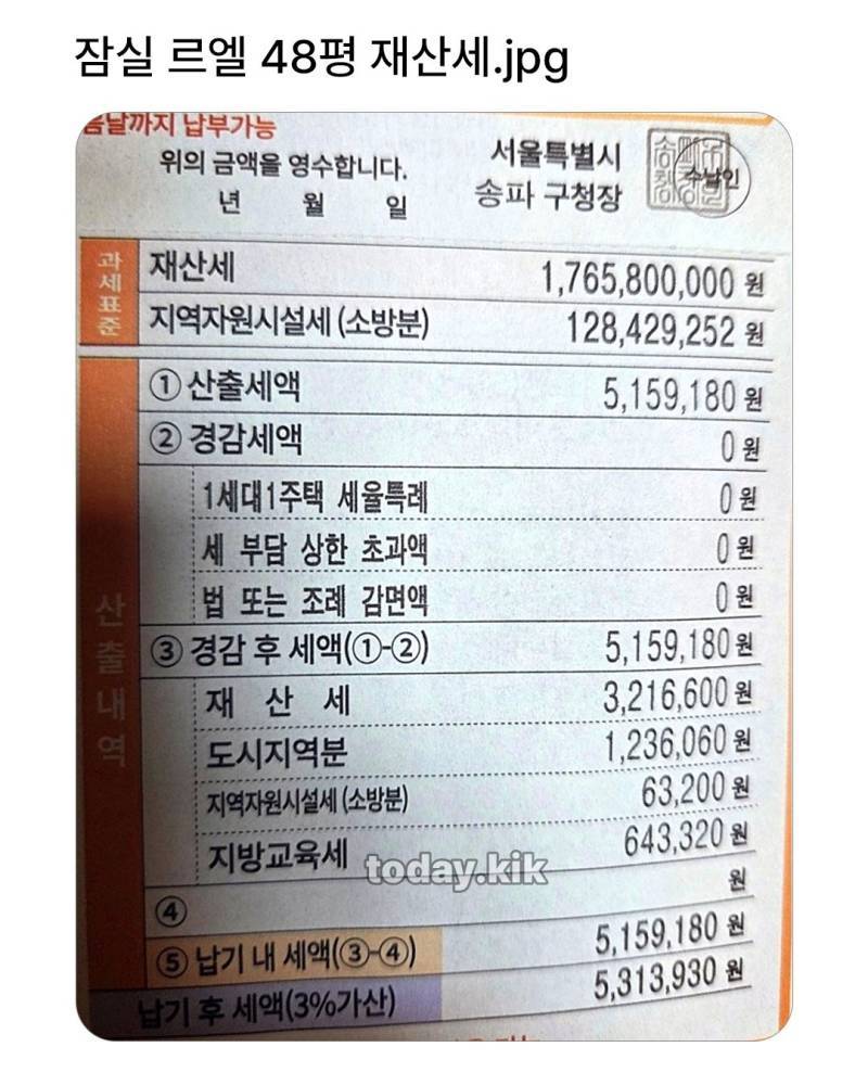 잠실 르엘 48편 재산제의 내용을 보여주는 이미지