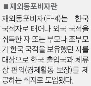 조선족과 검머외 문제의 근원인 동포비자의 내용을 보여주는 이미지
