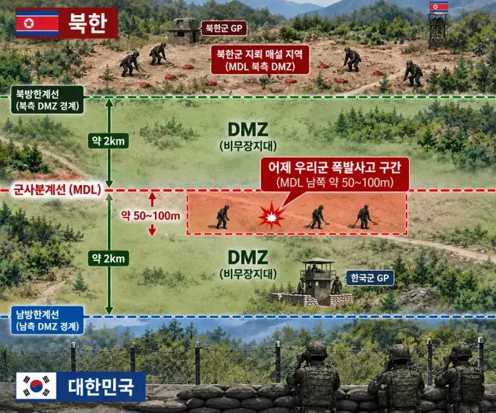 지뢰 매설 위치의 내용을 보여주는 이미지