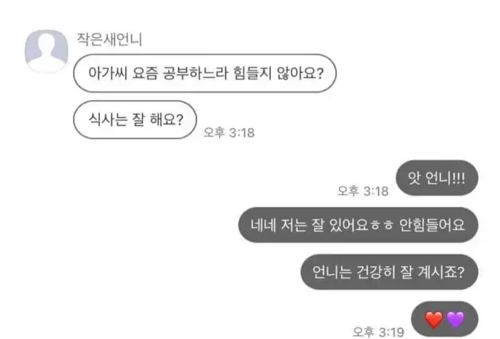 평소엔 지적인 새언니가 아가씨에게 보내는 카톡의 내용을 보여주는 이미지