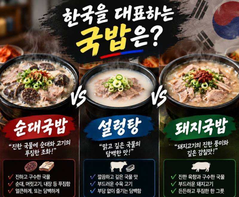 한국을 대표하는 국밥하면?의 내용을 보여주는 이미지