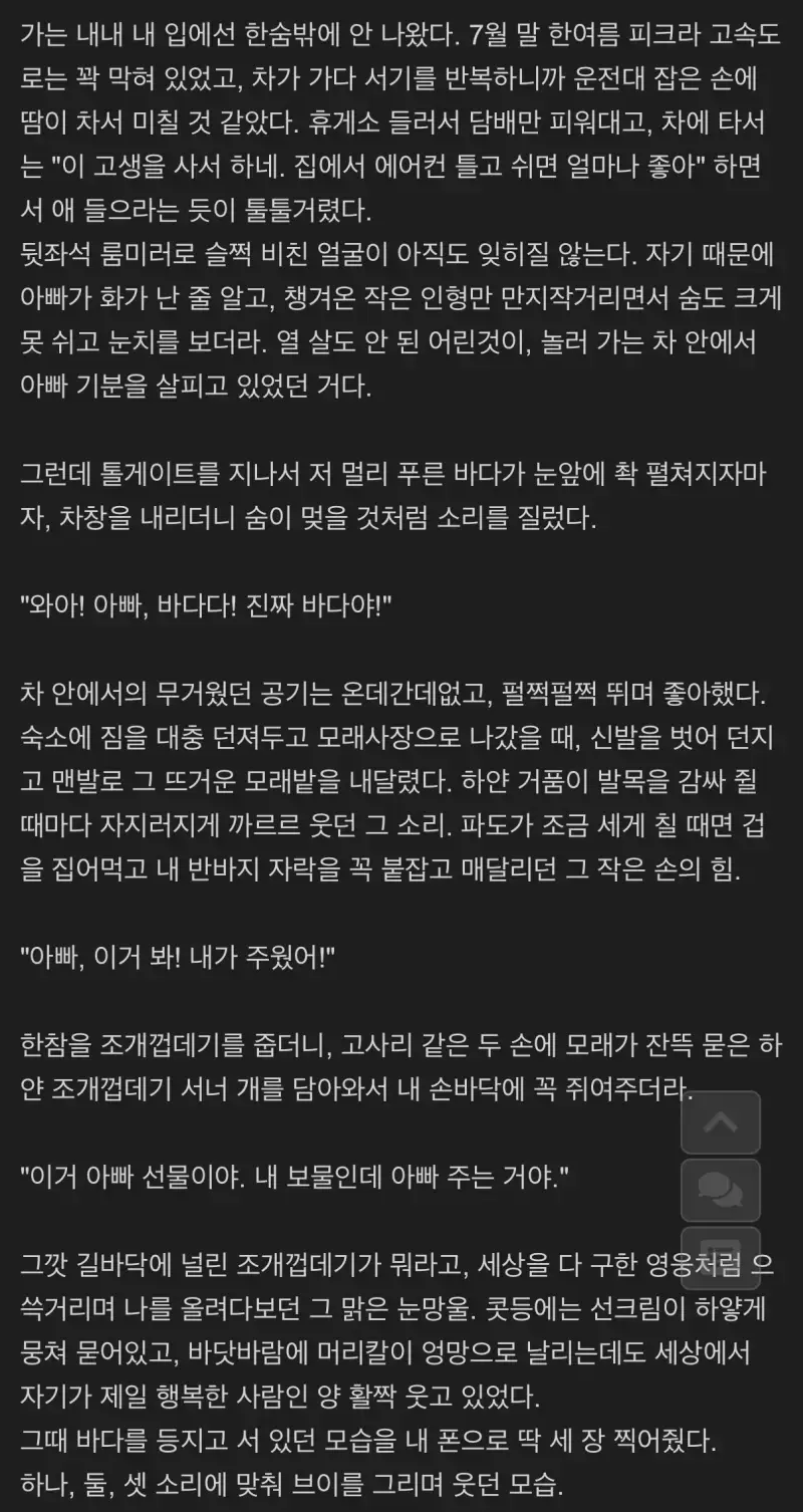 어느 딸바보 아빠의 글의 내용을 보여주는 이미지 관련 이미지 3