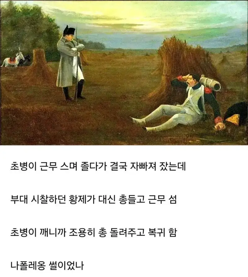 군필자가 보면 식겁할 나폴레옹 일화의 내용을 보여주는 이미지