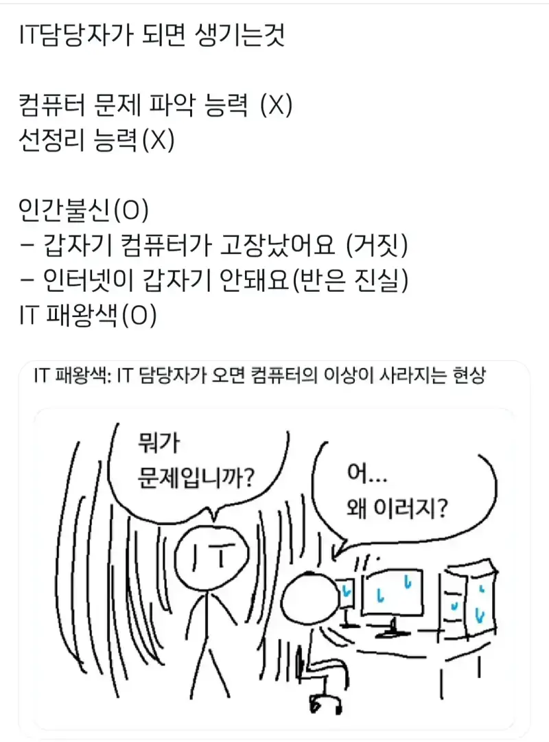 회사에서 IT 담당자가 되는 생기는 능력의 내용을 보여주는 이미지