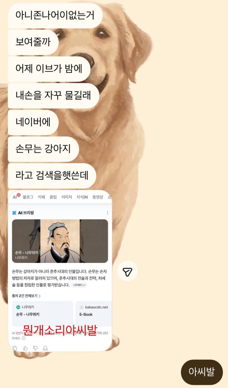 손무는 강아지의 내용을 보여주는 이미지