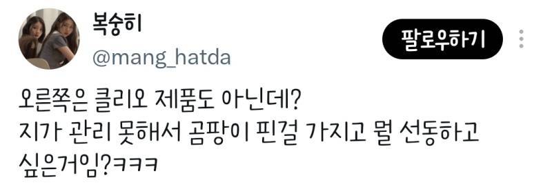 클리오 아이섀도우에 곰팡이가 피었다는 일녀의 내용을 보여주는 이미지 관련 이미지 19
