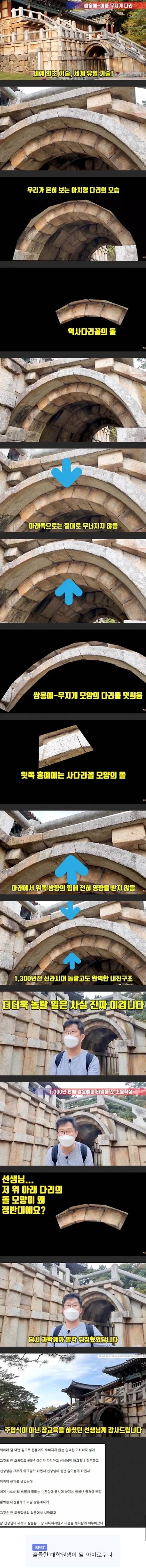 한 초등학생의 호기심때문에 밝혀진 불국사의 내진설계의 내용을 보여주는 이미지