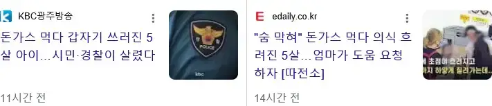돈까스 먹다가 갑자기 쓰러진 5살 아이의 내용을 보여주는 이미지