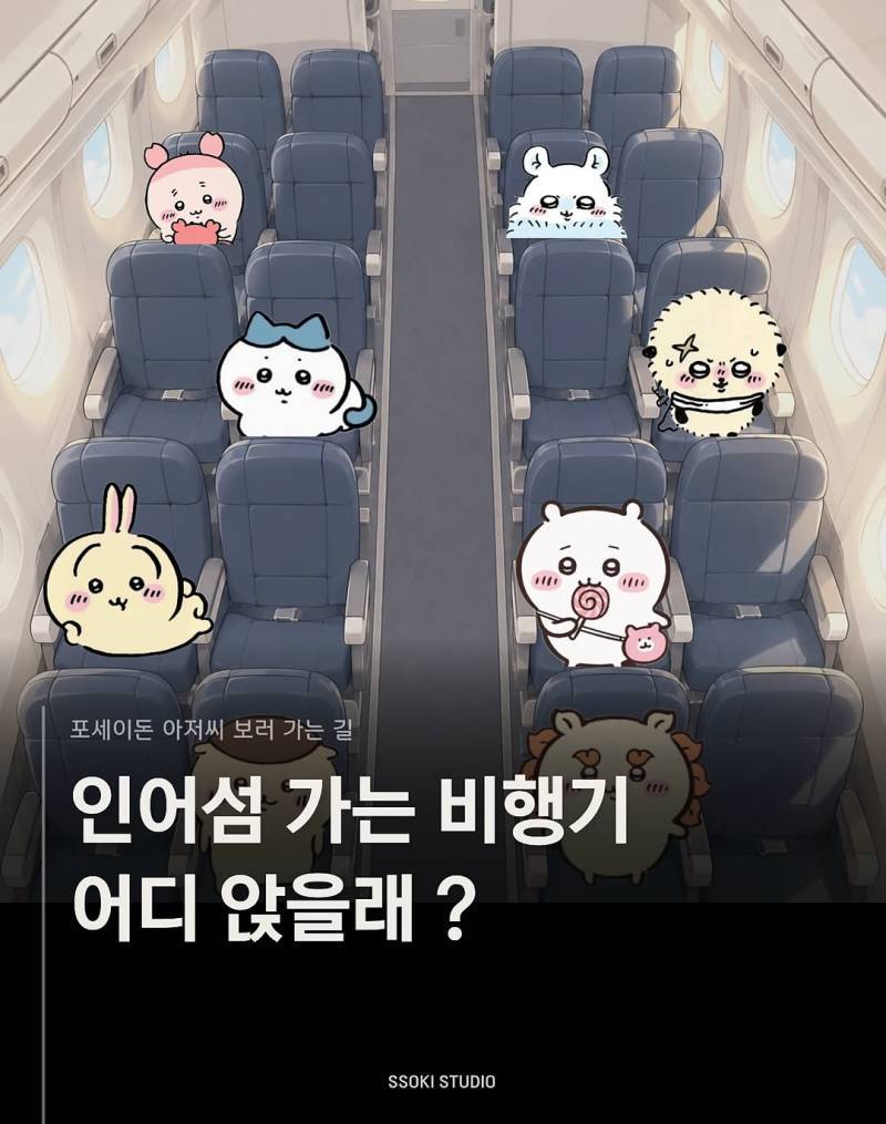 (치이카와) 인어섬 가는 비행기 어디 앉을래?의 내용을 보여주는 이미지