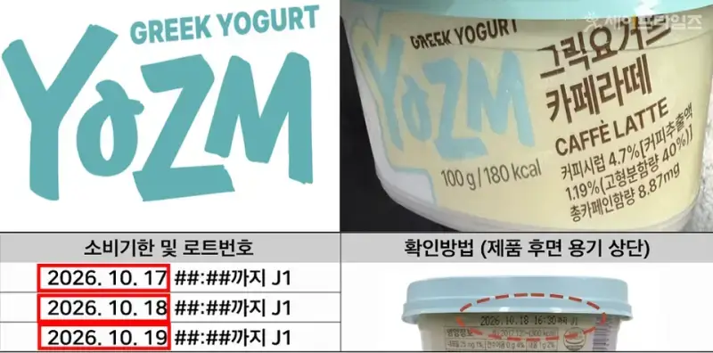 요즘 '그릭요거트' 대장균군 초과 검출의 내용을 보여주는 이미지
