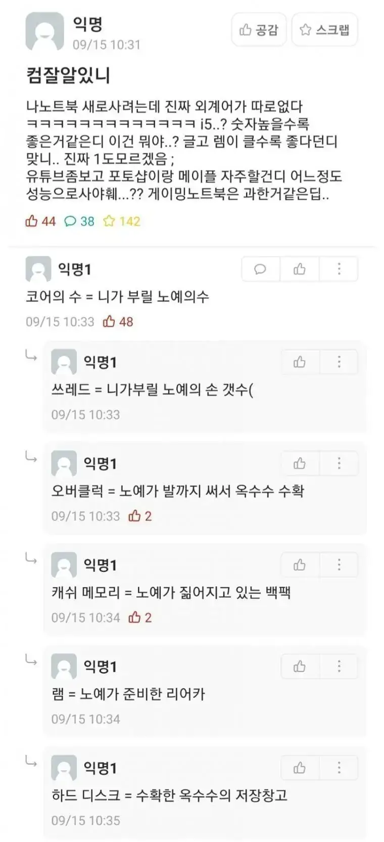 회사에서 컴퓨터을 사준다고 해서 고르는 중이다의 내용을 보여주는 이미지