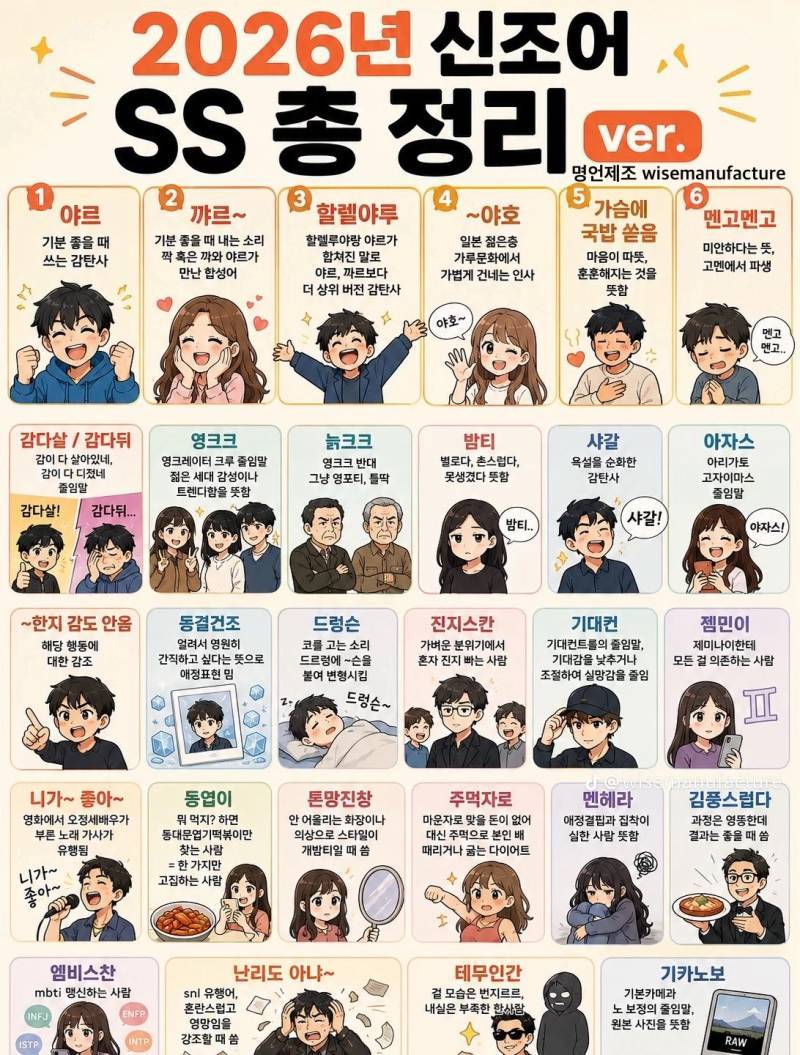 요즘 어르신들 카톡에 도는 2026년 신조어 모음의 내용을 보여주는 이미지