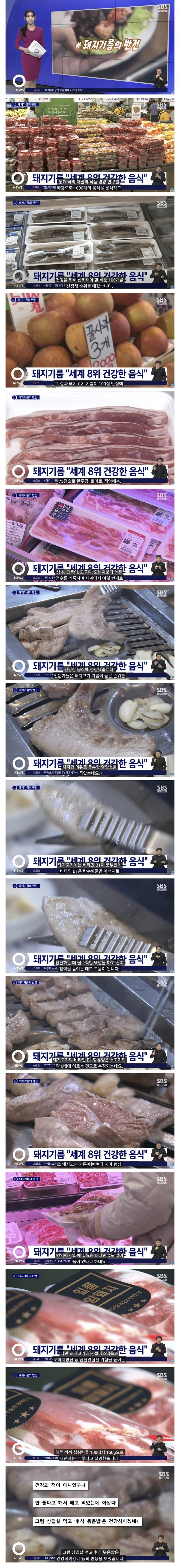 돼지기름 "건강한 음식" 반전의 내용을 보여주는 이미지