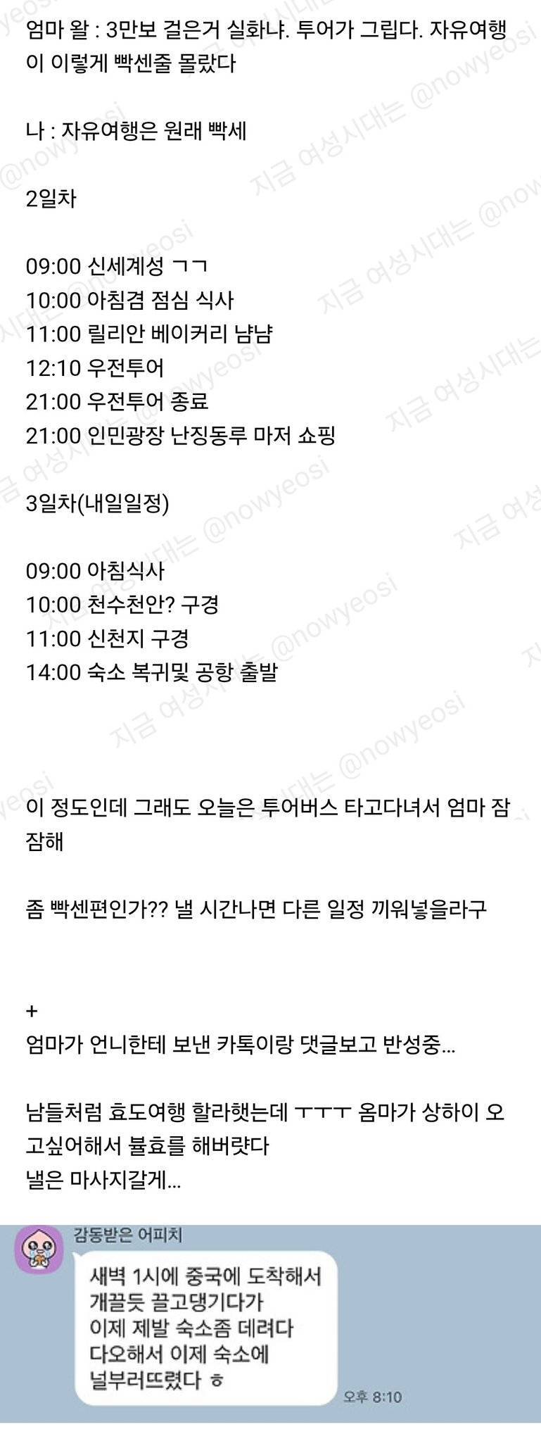 상하이 여행 2박 3일인데 엄마가 집가고싶대의 내용을 보여주는 이미지 관련 이미지 2