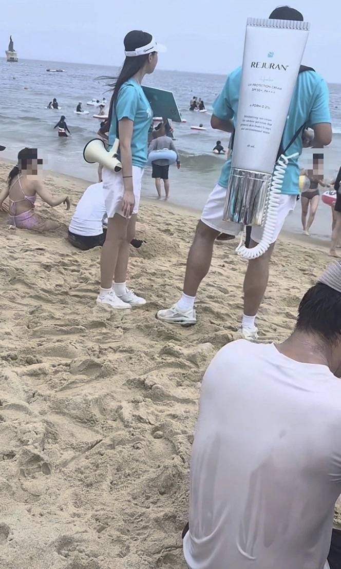 해운대에서 선크림 홍보 방법의 내용을 보여주는 이미지