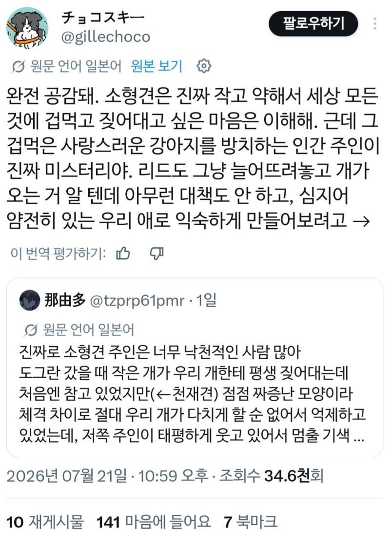 소형견 주인은 너무 낙천적인 사람이 많다의 내용을 보여주는 이미지 관련 이미지 5