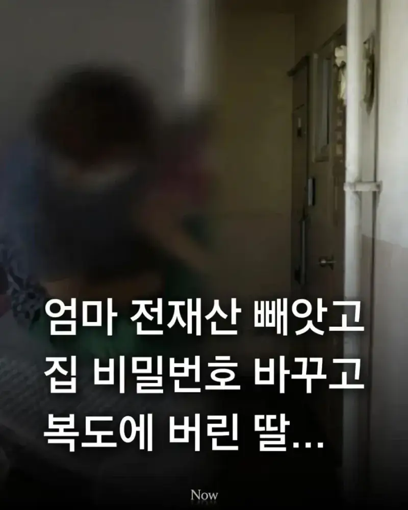 엄마 전재산 빼앗고 집에서 쫓아낸 막내딸의 내용을 보여주는 이미지