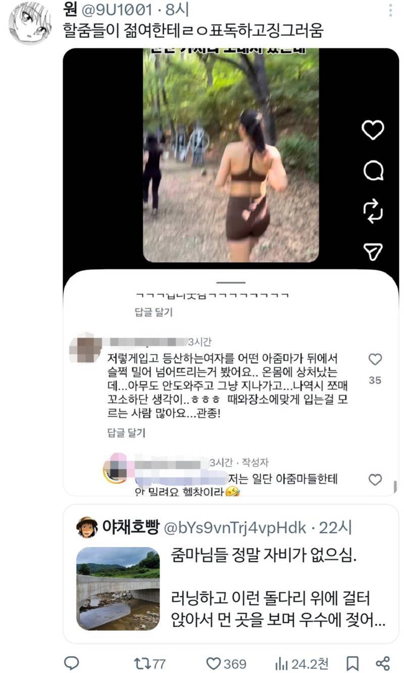 아줌마가 다큰년이 왜 그네타냐고 민원넣음의 내용을 보여주는 이미지 관련 이미지 3
