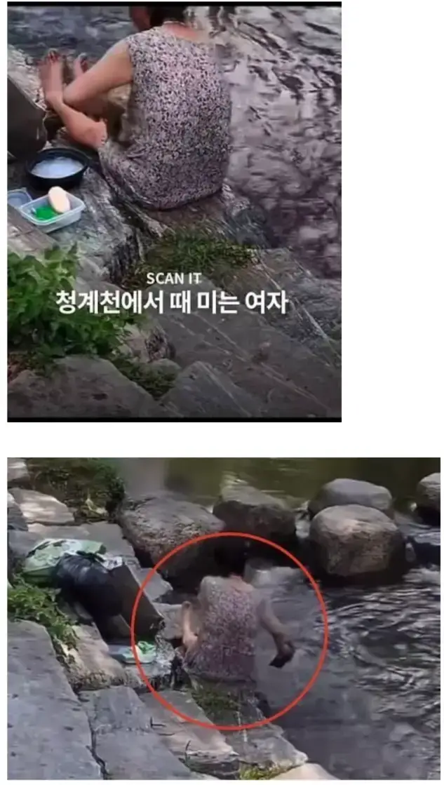 청계천에서 비누칠하고 때미는 아줌마 등장의 내용을 보여주는 이미지 관련 이미지 2