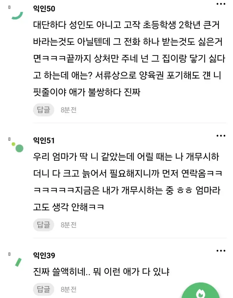 이혼하고 양육권 포기했는데 애한테서 계속 전화옴의 내용을 보여주는 이미지 관련 이미지 10