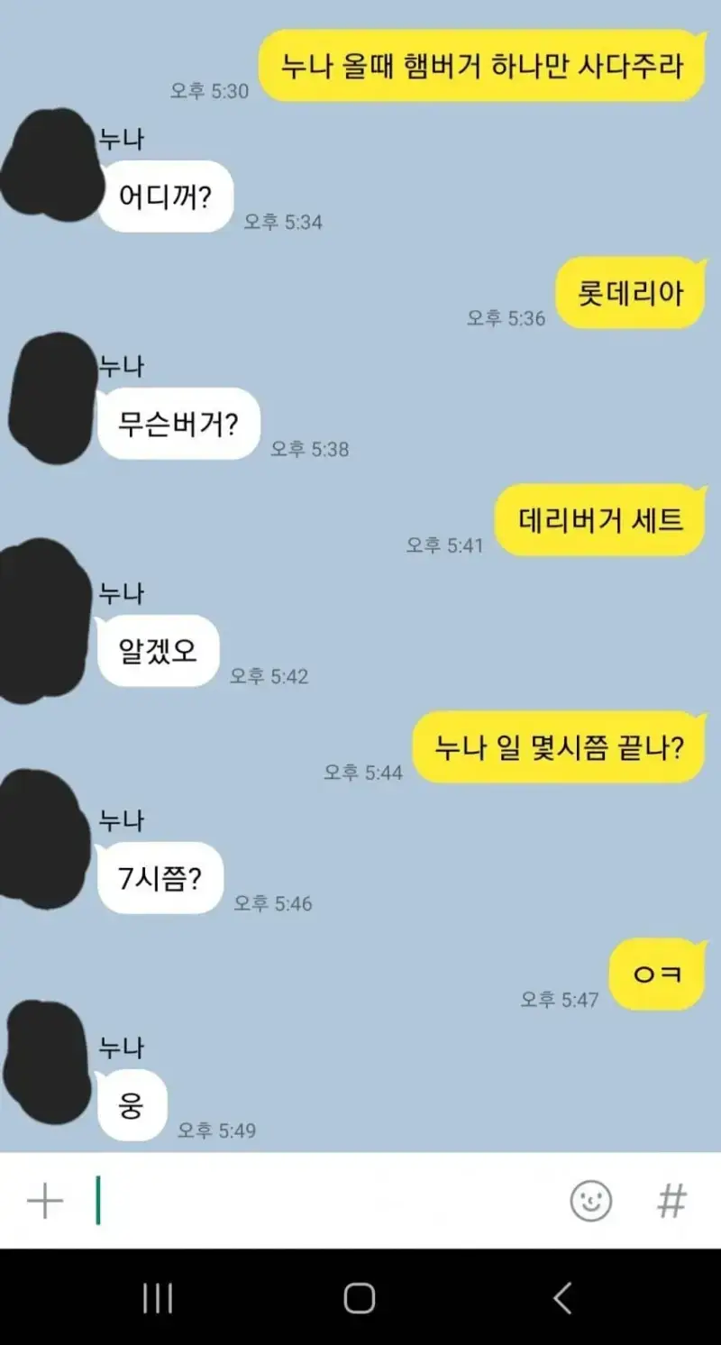 친누나 있는 남자들 누나랑 카톡 공감의 내용을 보여주는 이미지 관련 이미지 3