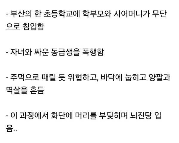 자녀와 싸운 아이를 폭행한 엄마와 할머니의 내용을 보여주는 이미지 관련 이미지 4