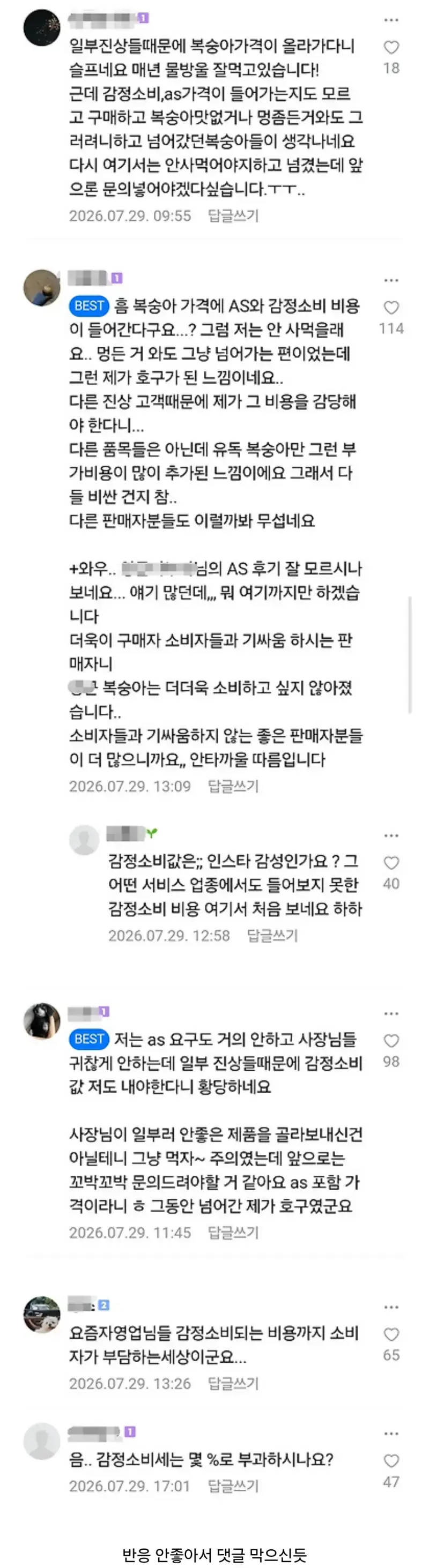 농라카페 6만원 복숭아 판매자의 입장의 내용을 보여주는 이미지 관련 이미지 2