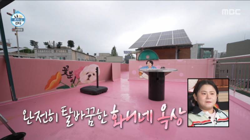 구성환네 옥상에 벽화로 남은 꽃분이의 내용을 보여주는 이미지